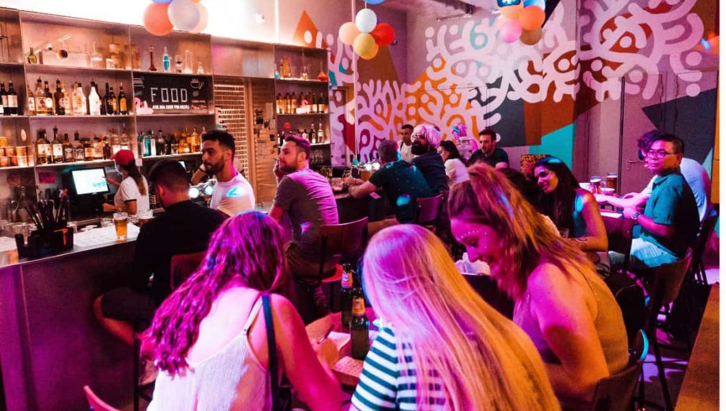 guests enjoying a drink at clinknoord amsterdam