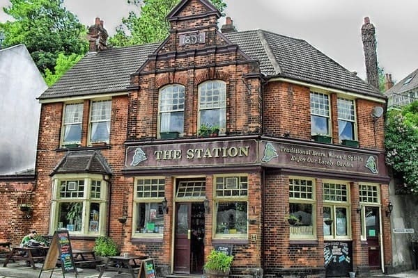 exterior of traditional English pub