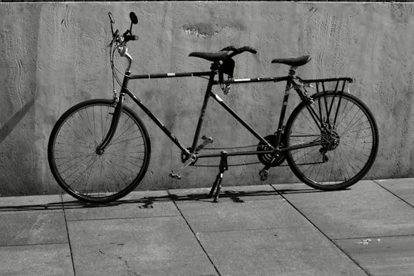 Black tandem bike