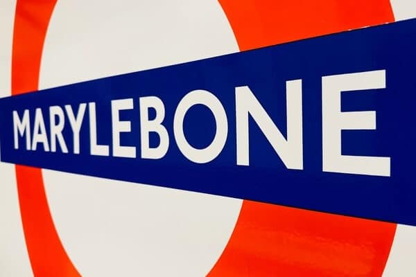 Marylebone tube station sign