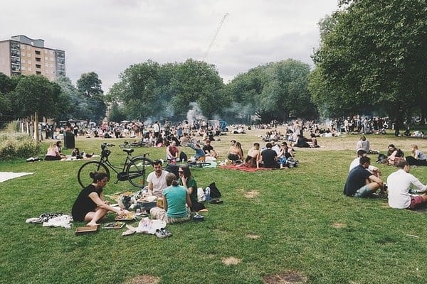 People having picnics in a park