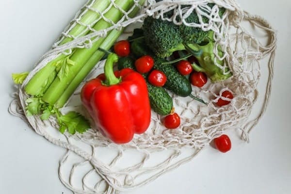 Net with vegetables inside
