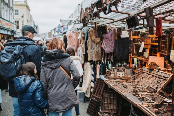People looking around at Portobello Market