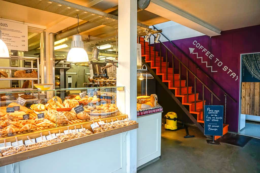 Counter full of cakes in Bbrood cafe and bakery 