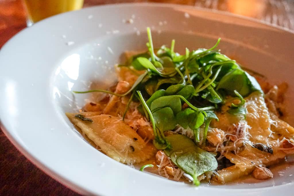 Plate of Ricotta Ravioli from Pllek