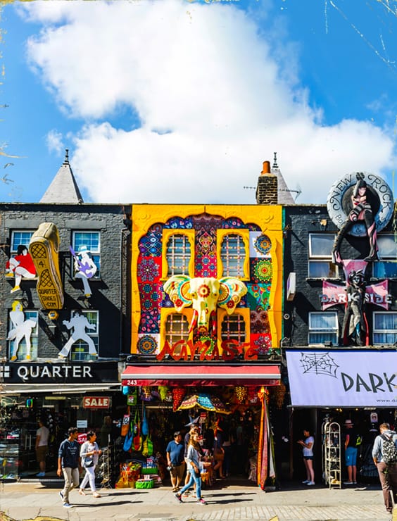 colourful buildings in London's Camden borough