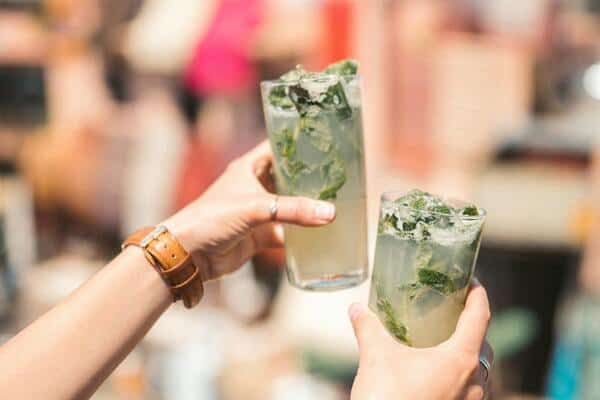 Mojitos at a rooftop bar