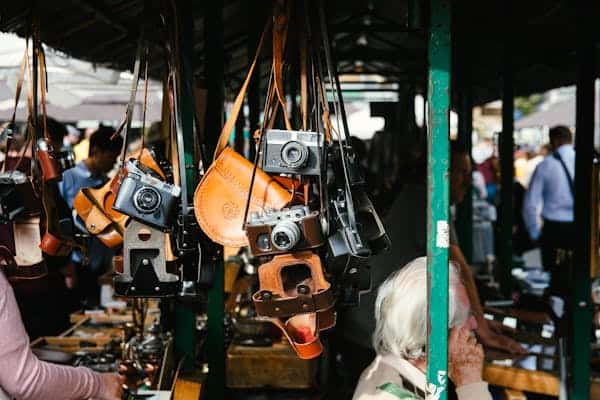 Cameras at a flea market