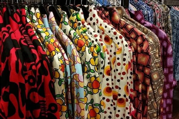 Second hand colourful shirts