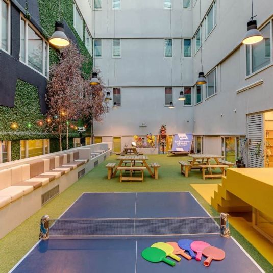 Clink noord hostel atrium events area 