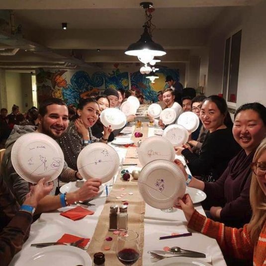 Large group having fun together at Clink