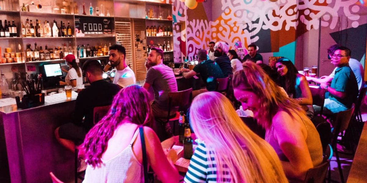 guests enjoying a drink at clinknoord amsterdam