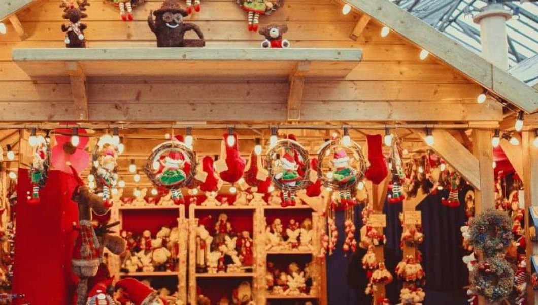 christmas market stalls